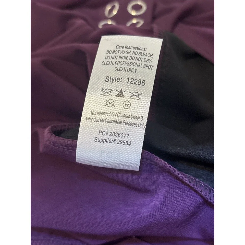 EUC Girls Weissman Purple Dance Recital Dress Costume Sz Large Child  12286